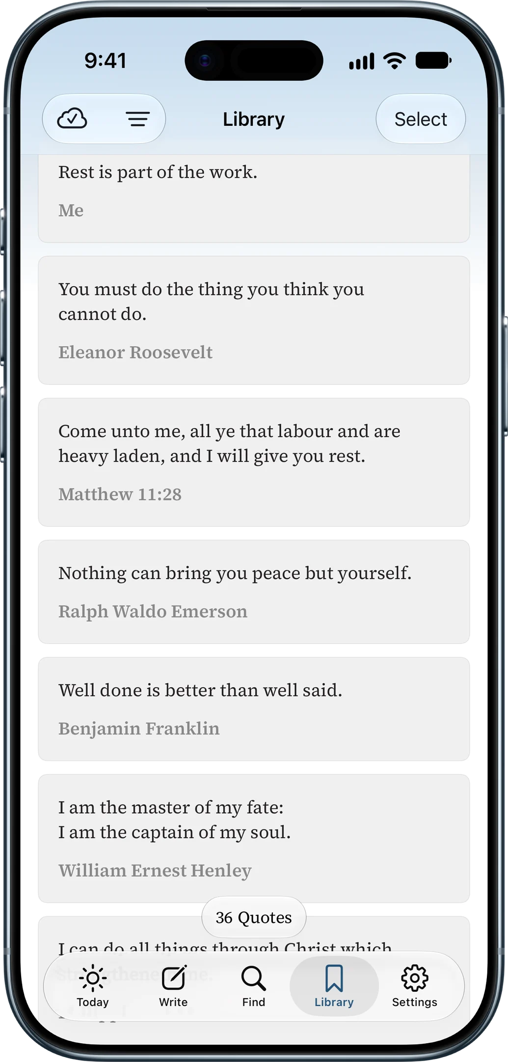 Well Said library of saved quotes
